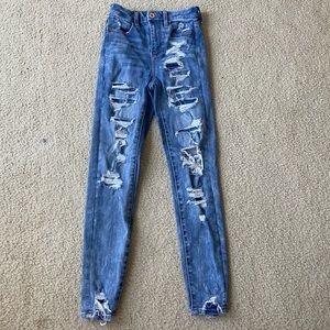 American Eagle Jeans, Curvy high rise jeggings, size 00 short
